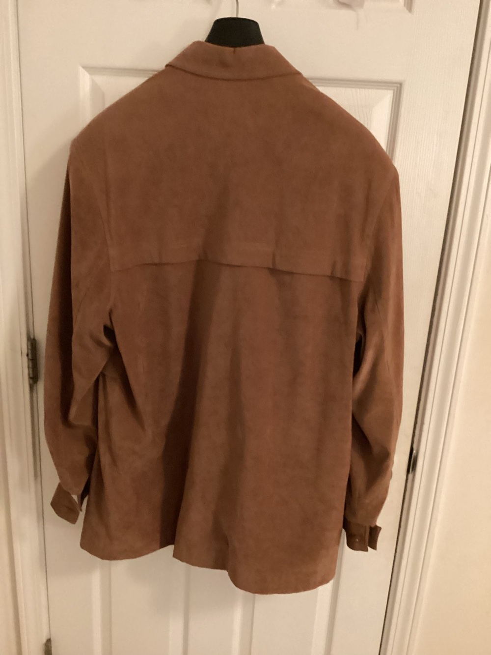Men's Brown Suede Trench Coat - Picture 2 of 4
